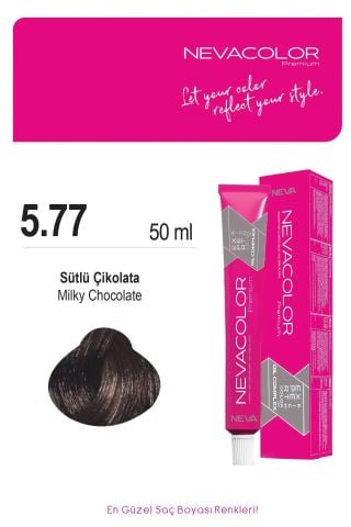Neva Color Tüp Saç Boyası 5.77 Sütlü Çikolata 50 ml
