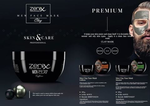 Zenix Men Yüz Maskesi 350 g Kil Coffeine