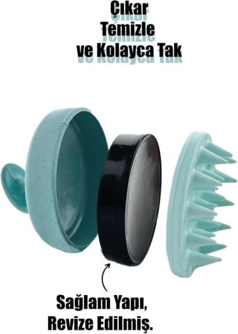 Saç Bakım Fırçası, Saç Derisine Masaj Yapan Şampuan Tarağı, Duş Fırçası Slikon Saç Masaj Tarağı Mavi