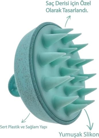 Saç Bakım Fırçası, Saç Derisine Masaj Yapan Şampuan Tarağı, Duş Fırçası Slikon Saç Masaj Tarağı Mavi