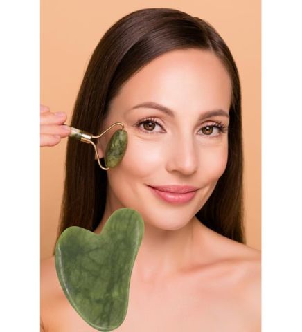 Roesia Rose %100 Doğal Taş Masaj Aleti Ve Taş Seti Yüz Bakım