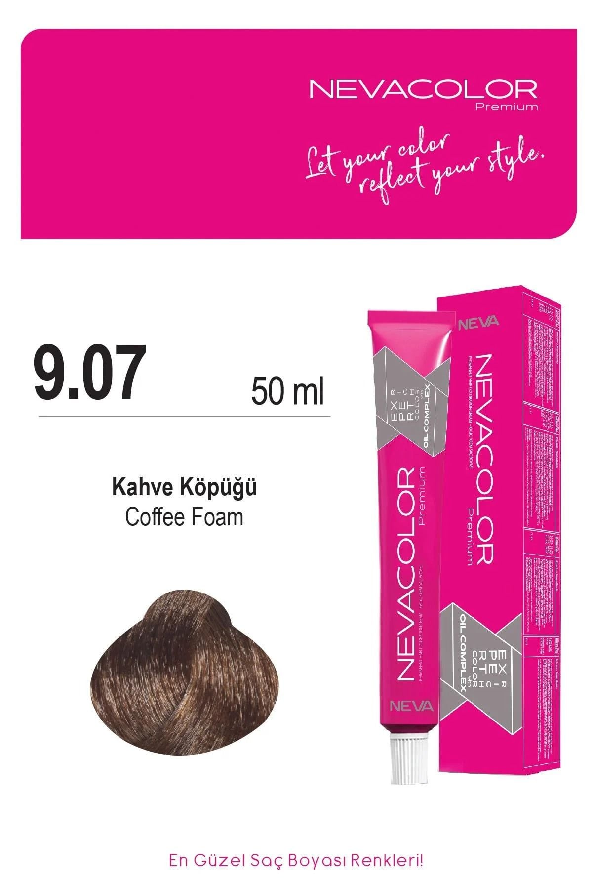 Neva Color Tüp Saç Boyası 9.07 Kahve Köpüğü 50 ml