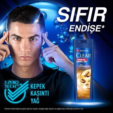 Clear Men Saç Dökülmesine Karşı Kepeğe Karşı Etkili Şampuan Kahve Çekirdeği Özü 350 ml