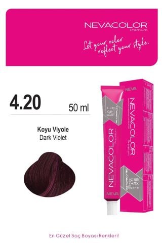 Neva Color Tüp Saç Boyası 4.20 Koyu Viyole 50 ml
