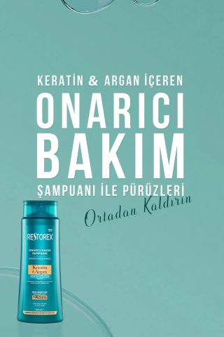 Restorex Keratin & Argan Onarıcı Saç Bakım Şampuanı 500 ml
