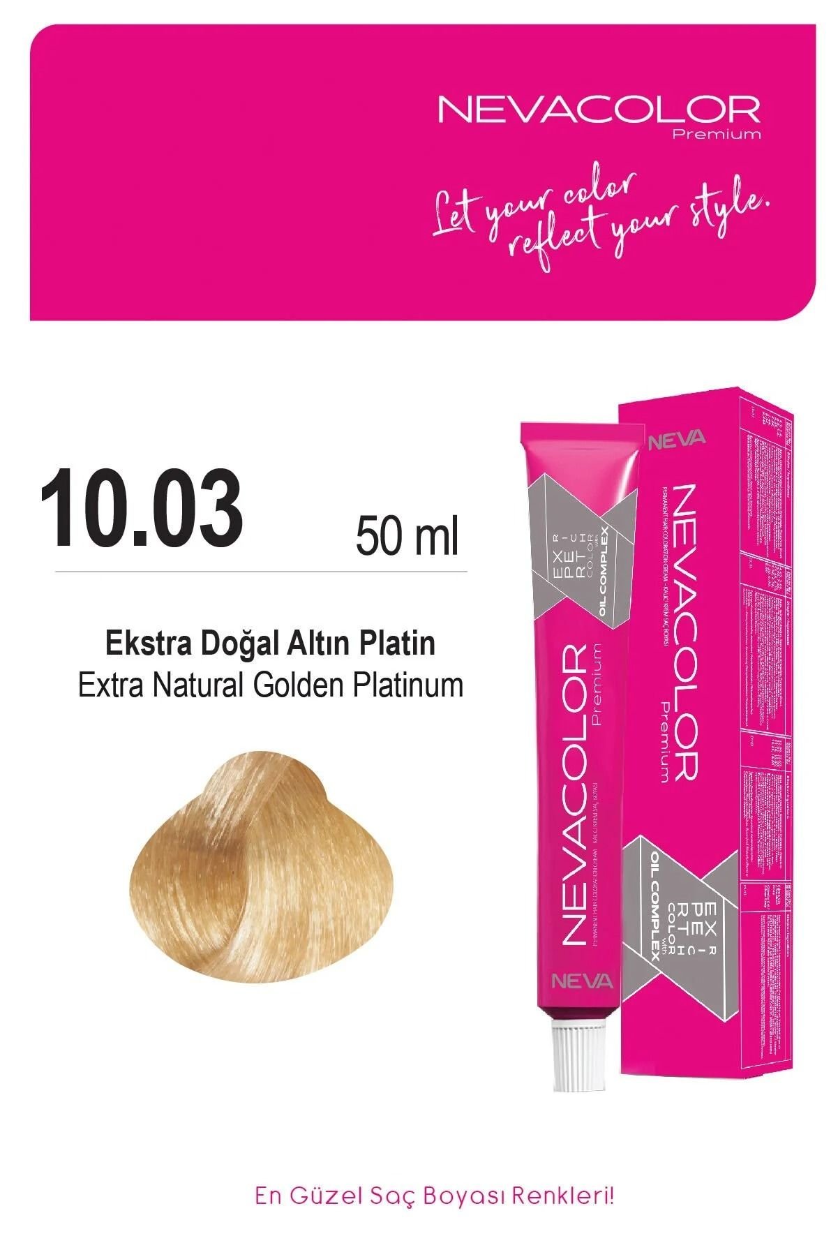 Neva Color Tüp Saç Boyası 10.03 Ekstra Doğal Altın Platin 50 ml
