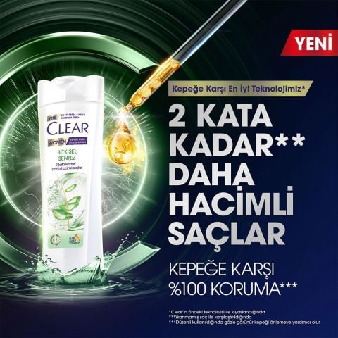 Clear Women Bitkisel Sentez Aloe Vera & Çay Ağacı Kepeğe Karşı Etkili Şampuan 350 ml