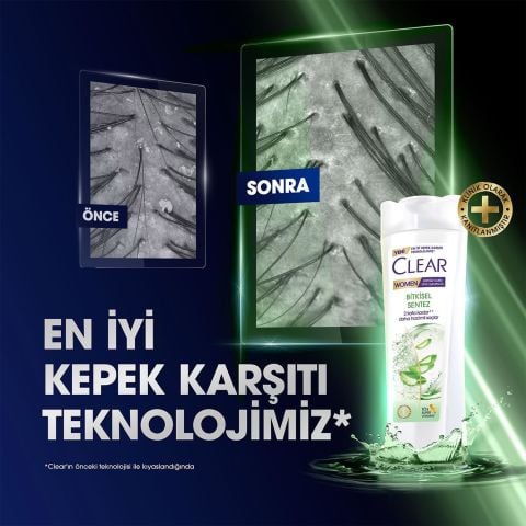Clear Women Bitkisel Sentez Aloe Vera & Çay Ağacı Kepeğe Karşı Etkili Şampuan 350 ml