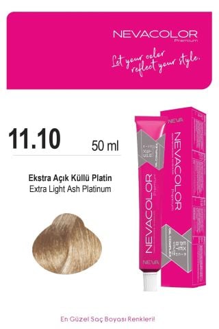 Neva Color Tüp Saç Boyası 11.10 Ekstra Açık Küllü Platin