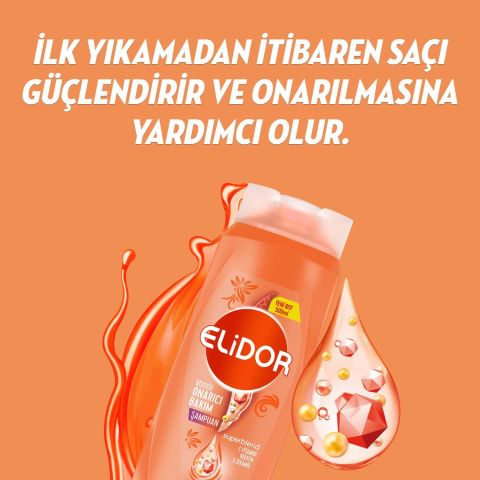 Elidor Superblend Saç Bakım Şampuanı Anında Onarıcı Bakım C Vitamini Keratin Seramid 500 ml