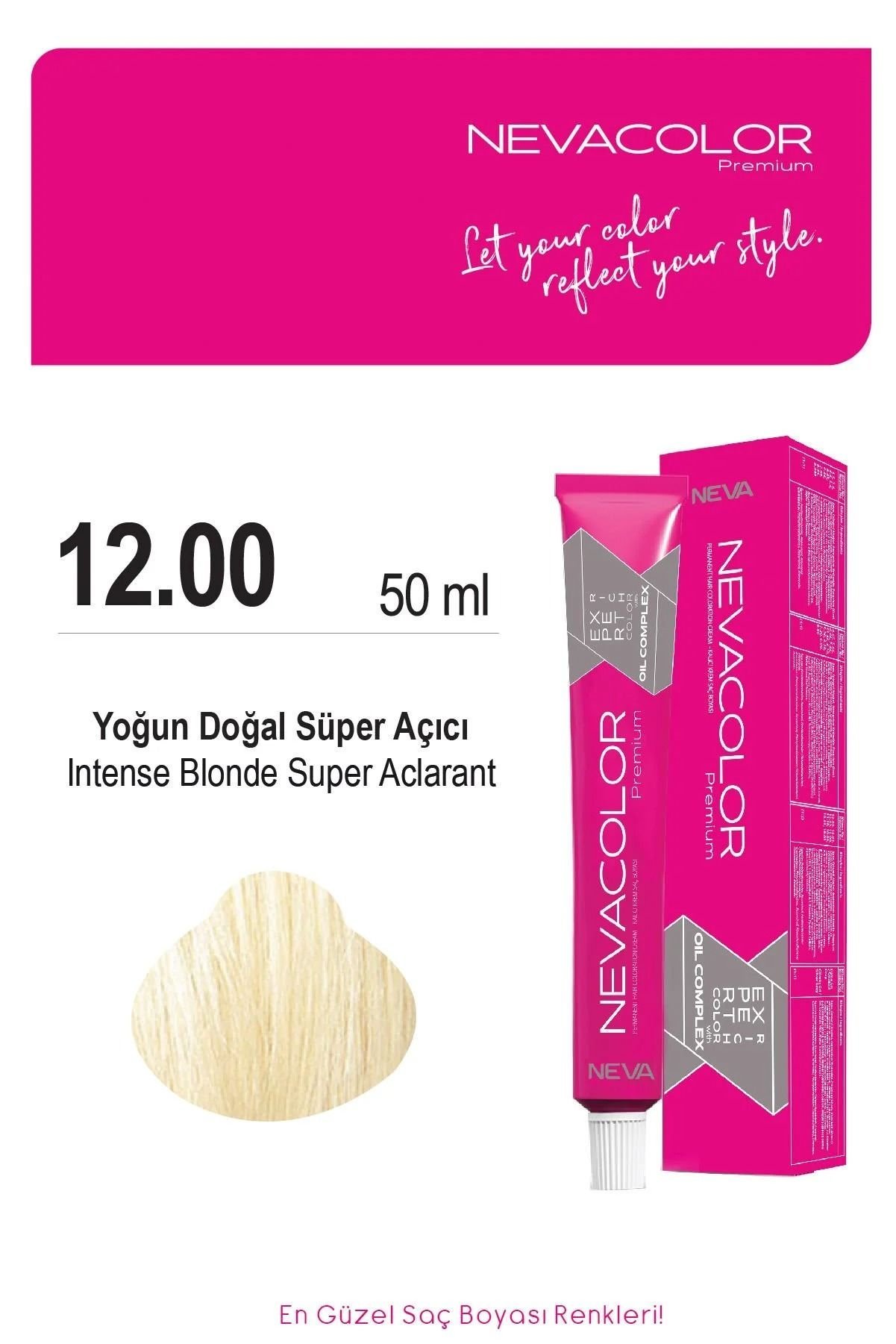Neva Color Tüp Saç Boyası 12.00 Yoğun Doğal Süper Açıcı 50 ml