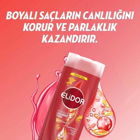 Elidor Superblend Canlandırıcı Saç Bakım Şampuanı Renk Koruyucu ve Badem Yağı Keratin E Vitamini 400 ml