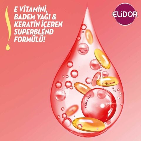 Elidor Superblend Canlandırıcı Saç Bakım Şampuanı Renk Koruyucu ve Badem Yağı Keratin E Vitamini 400 ml