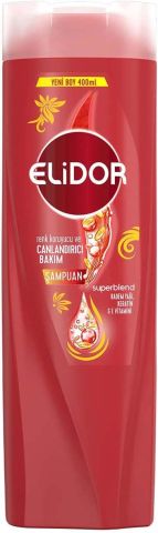 Elidor Superblend Canlandırıcı Saç Bakım Şampuanı Renk Koruyucu ve Badem Yağı Keratin E Vitamini 400 ml