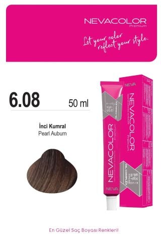 Neva Color Tüp Saç Boyası 6.08 İnci Kumral 50 ml