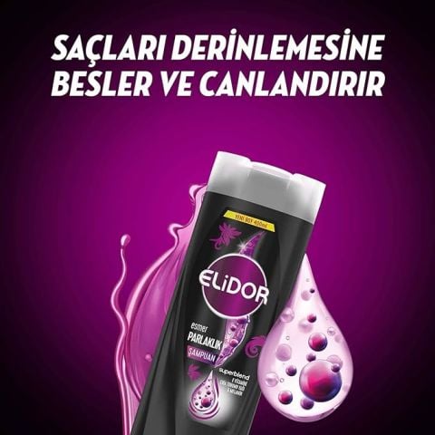 Elidor Superblend Esmer Parlaklık Saç Bakım Şampuanı E Vitamini Chia Tohumu Yağı Melanin 400 ml