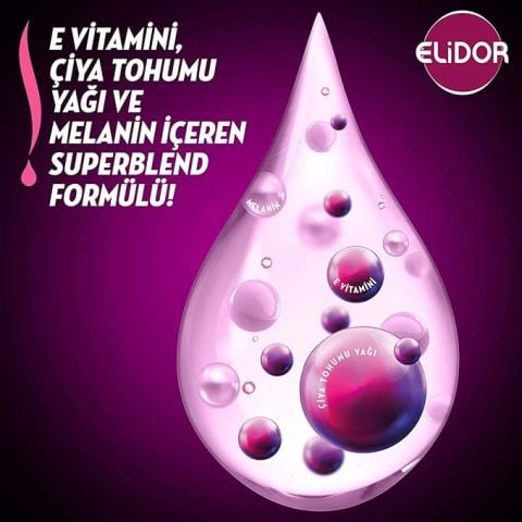 Elidor Superblend Esmer Parlaklık Saç Bakım Şampuanı E Vitamini Chia Tohumu Yağı Melanin 400 ml