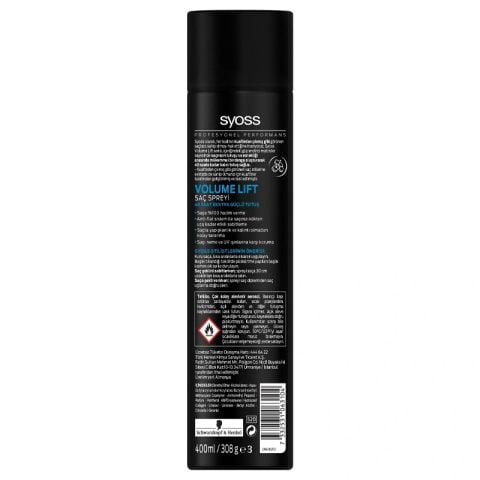 Syoss Saç Spreyi Volume Lıft Hacimlendirici Ekstra Güçlü Tutuş 400 Ml