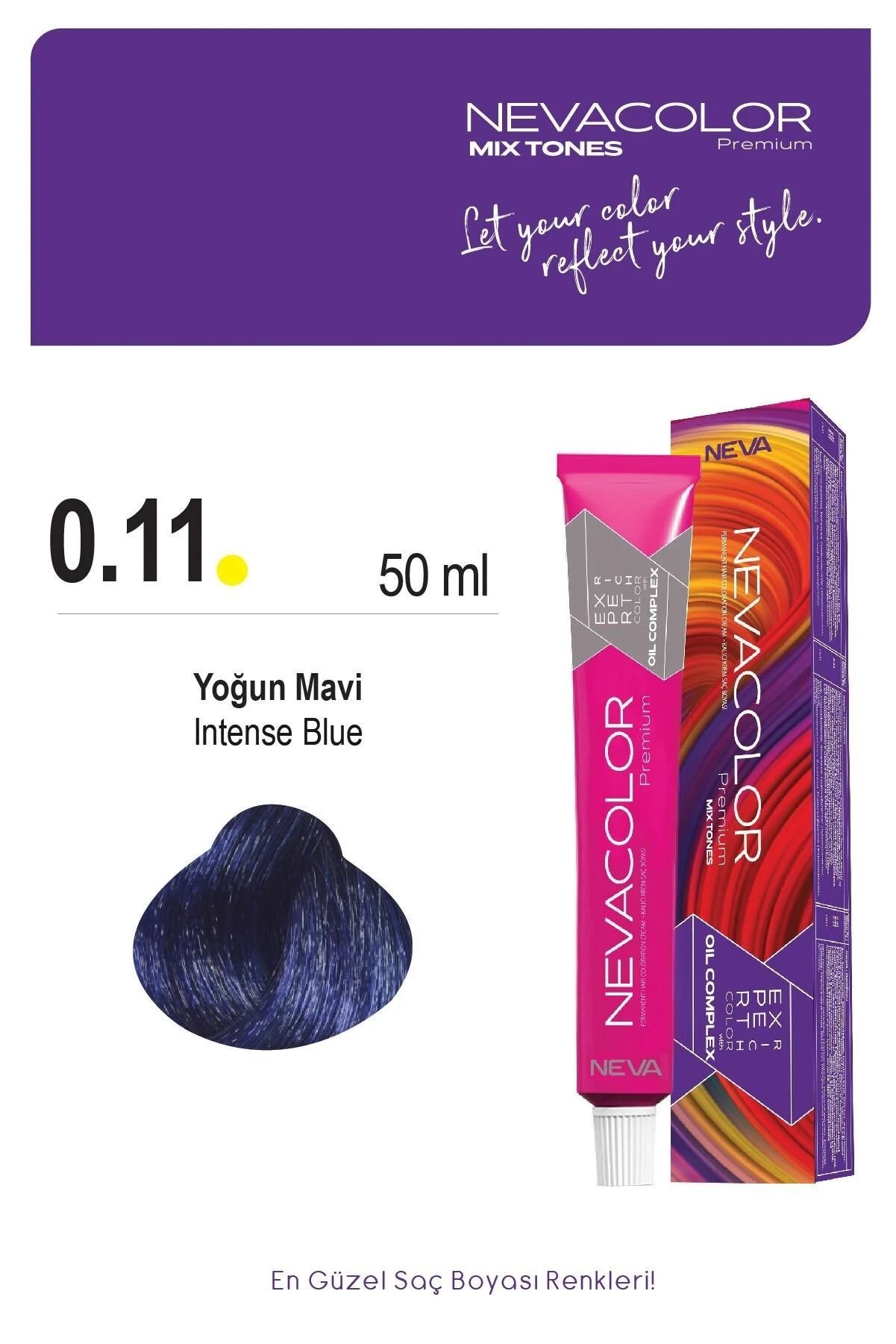 Neva Color Tüp Saç Boyası 0.11 Yoğun Mavi