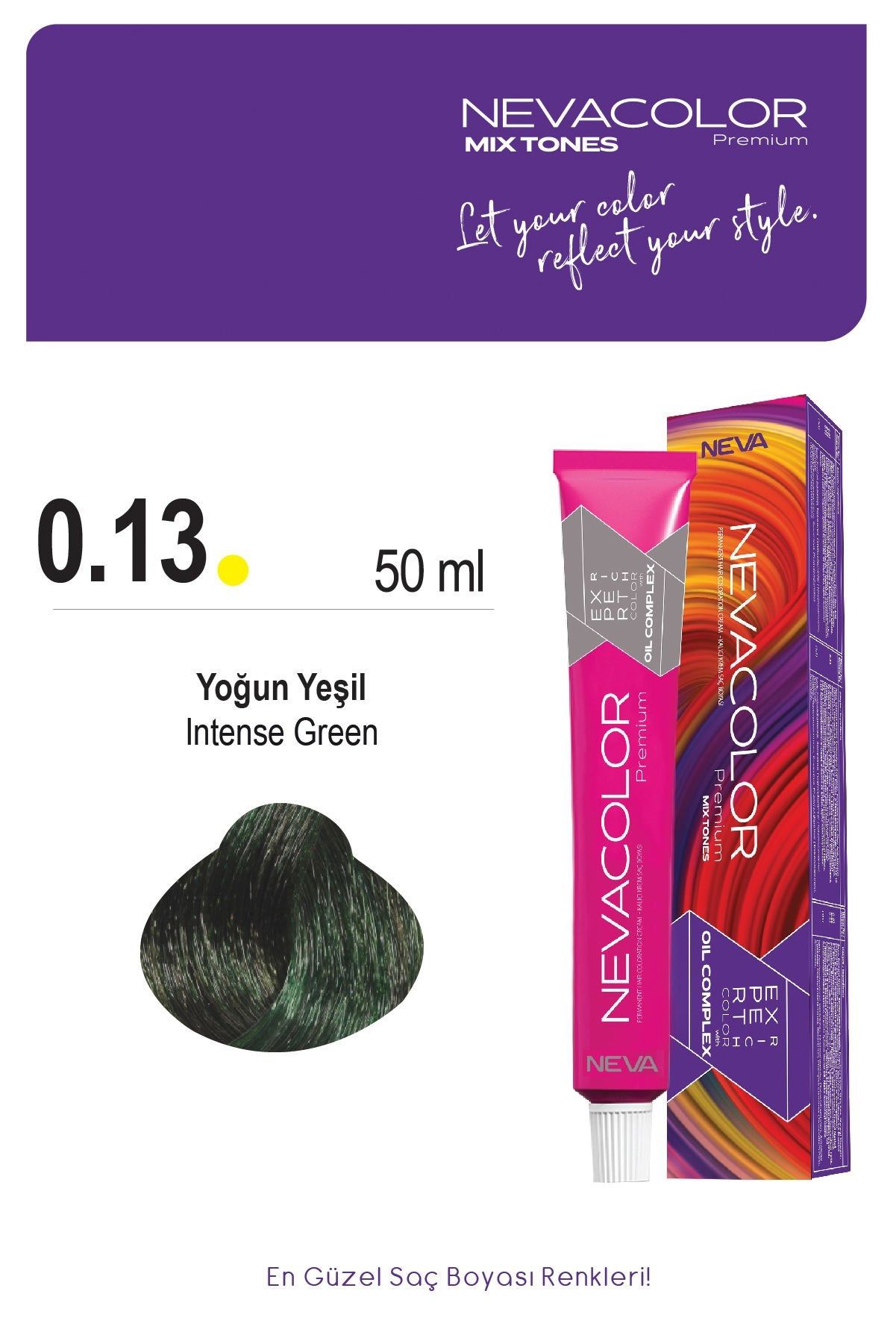 Neva Color Tüp Saç Boyası 0.13 Yoğun Yeşil
