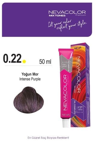 Neva Tüp Krem Saç Boyası - Premium 0.22 Yoğun Mor