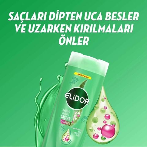 Elidor Superblend Sağlıklı Uzayan Saçlar Saç Bakım Şampuanı Biotin Argan Yağı Arjinin 400 ml