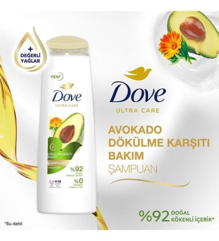Dove Ultra Care Dökülme Karşıtı Saç Bakım Şampuanı Avokado Özü 400 ml