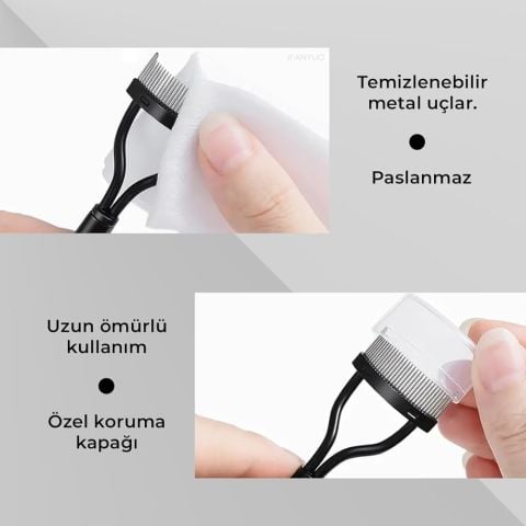 Müjgan Kirpik Ayırıcı Metal Uçlu Kirpik Tarağı
