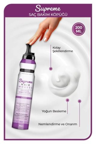 Morfose Supreme Saç Köpüğü 200 ml - Nemlendirme Etkili
