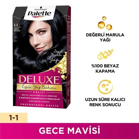 Palette Deluxe Saç Boyası 1-1 Gece Mavisi