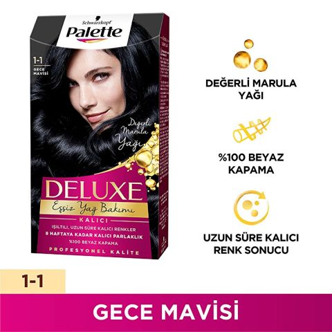 Palette Deluxe Saç Boyası 1-1 Gece Mavisi