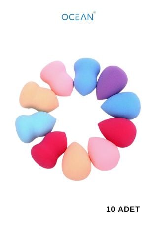 Ocean Solingen Mini Makyaj Pudra Fondöten Kapatıcı Sünger Seti 10'lu Kutulu ASU-311