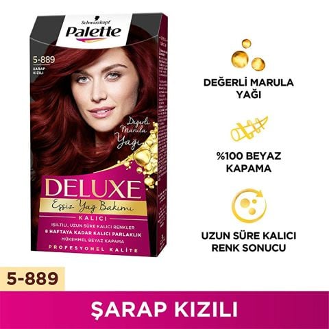 Palette Deluxe 5-889 Şarap Kızılı Saç Boyası