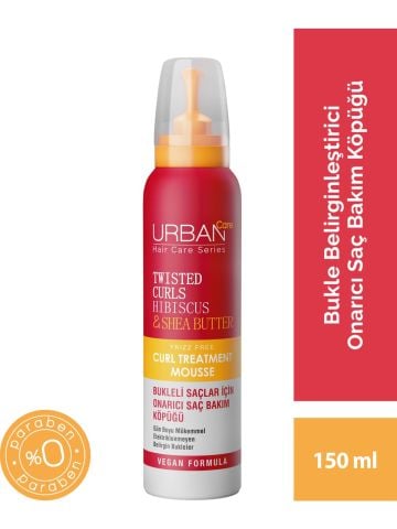 URBAN Care Twisted Curls Hibiscus & Shea Butter Kıvırcık ve Dalgalı Saçlara Özel Onarıcı Bakım Köpüğü 150 ml