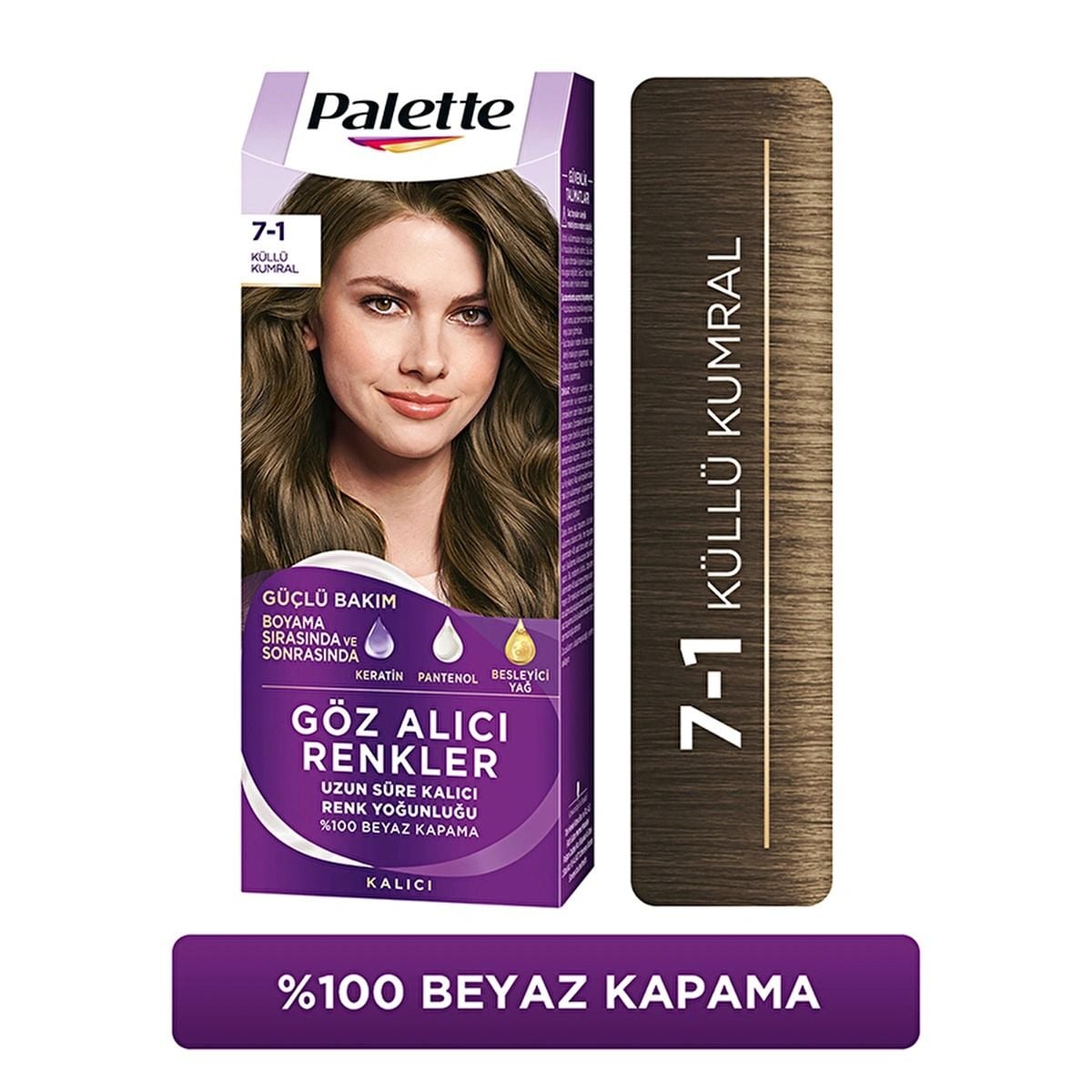 Palette Yoğun Göz Alıcı Renkler Saç Boyası 7-1 Küllü Kumral