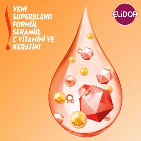 Elidor Superblend Saç Bakım Kremi Serum Anında Onarıcı Bakım C Vitamini Keratin & Seramid 350 ml