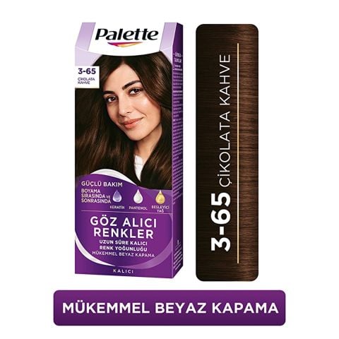 Palette Göz Alıcı Renkler Saç Boyası Çikolata Kahve 3-65