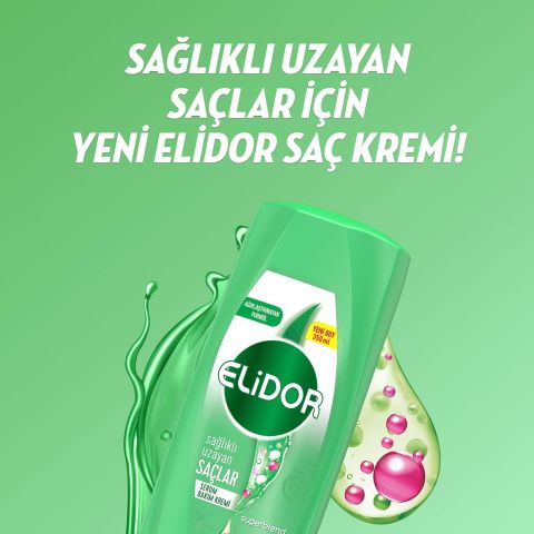 Elidor Superblend Sağlıklı Uzayan Saçlar Serum Saç Bakım Kremi Biotin Argan Yağı & Keratin 350 ml