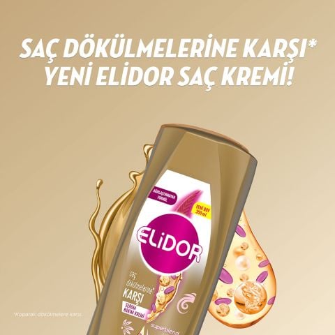 Elidor Superblend Saç Dökülmelerine Karşı Serum Saç Bakım Kremi E Vitamini Chia Tohumu Yağı Keratin 350 ml