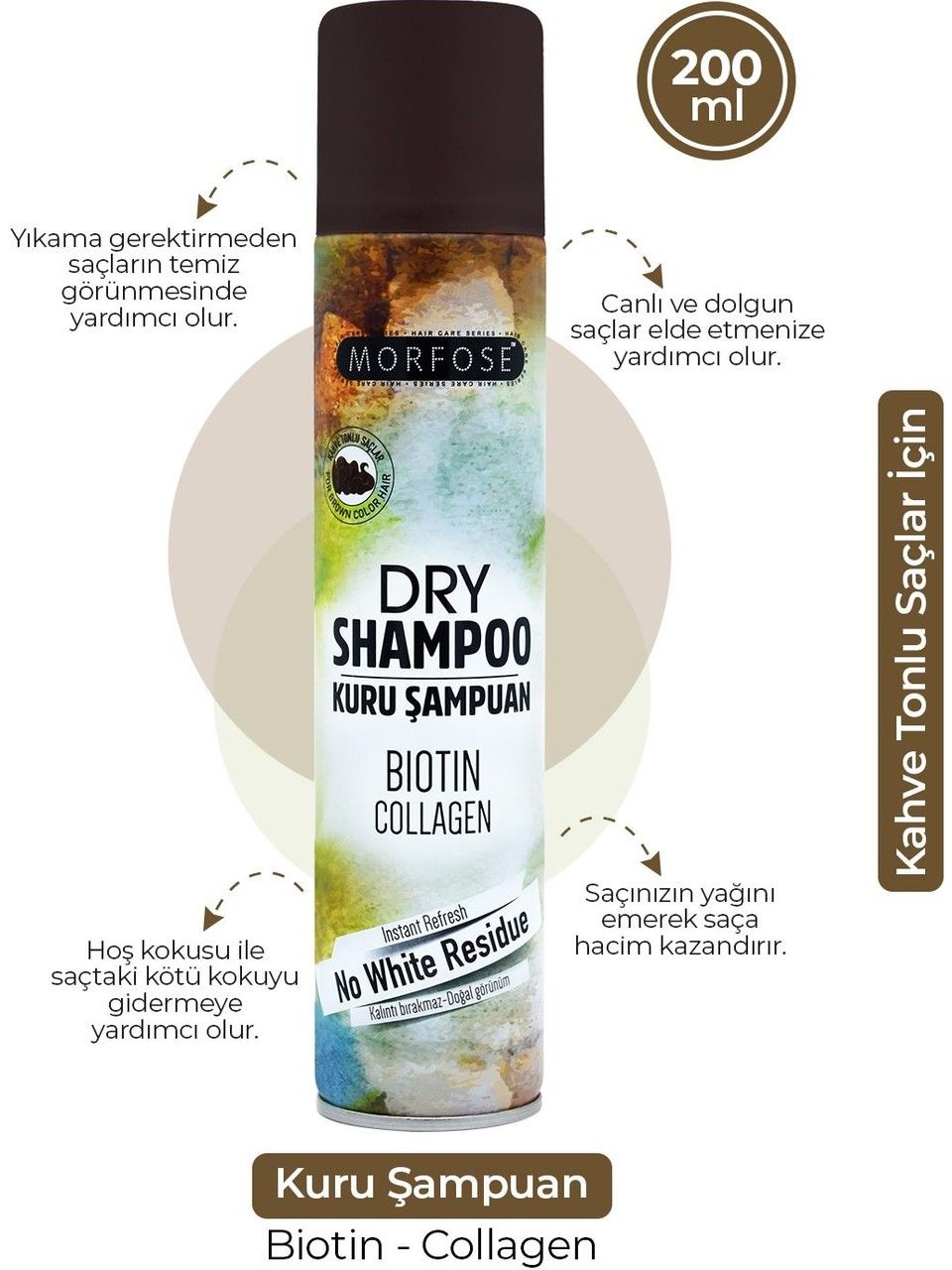 Morfose Kuru Şampuan Kahve Renkli Saçlar 200 ml