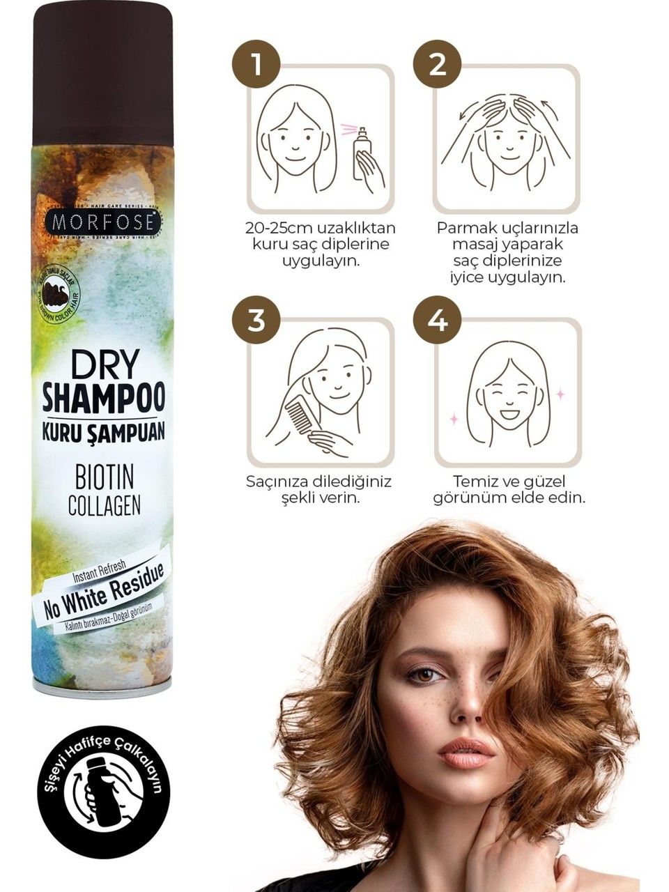 Morfose Kuru Şampuan Kahve Renkli Saçlar 200 ml