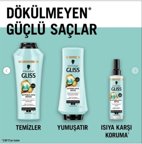 Gliss Schwarzkopf Nutribalance Repair Saç Dökülmesi Karşıtı Saç Bakım Kremi 360ML