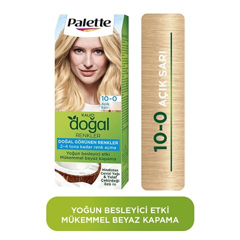 Palette Kalıcı Doğal Renkler Saç Boyası 10-0 Açık Sarı