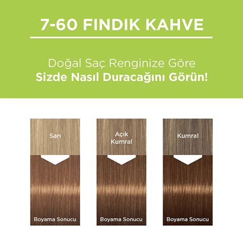 Palette Kalıcı Doğal Renkler Saç Boyası 7-60 Fındık Kahve