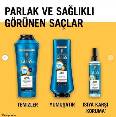 Gliss Sıvı Saç Kremi Aqua Revive 200 ml
