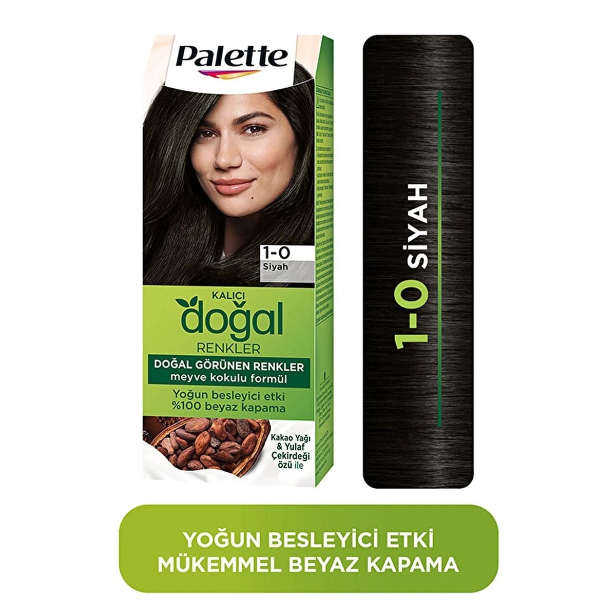 Palette Kalıcı Doğal Renkler Saç Boyası 1-0 Siyah