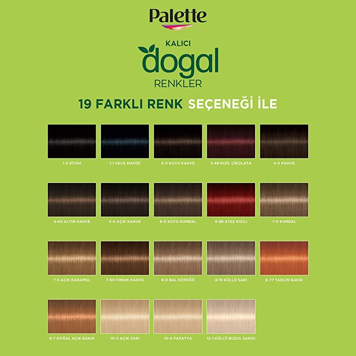 Palette Kalıcı Doğal Renkler Saç Boyası 5-0 Açık Kahve