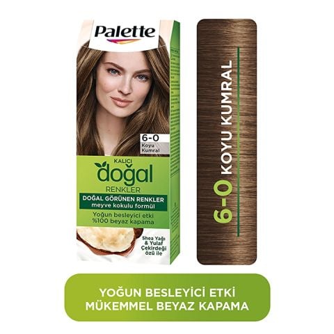 Palette Kalıcı Doğal Renkler Saç Boyası 6-0 Koyu Kumral