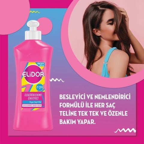 Elidor 7/24 Elektriklenme Önleyici Şekillendirici Saç Bakım Kremi Argan Yağı & Bal 265 Ml