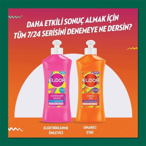 Elidor 7/24 Belirgin Bukleler Şekillendirici Saç Bakım Kremi Elastin & Badem Sütü 265 Ml